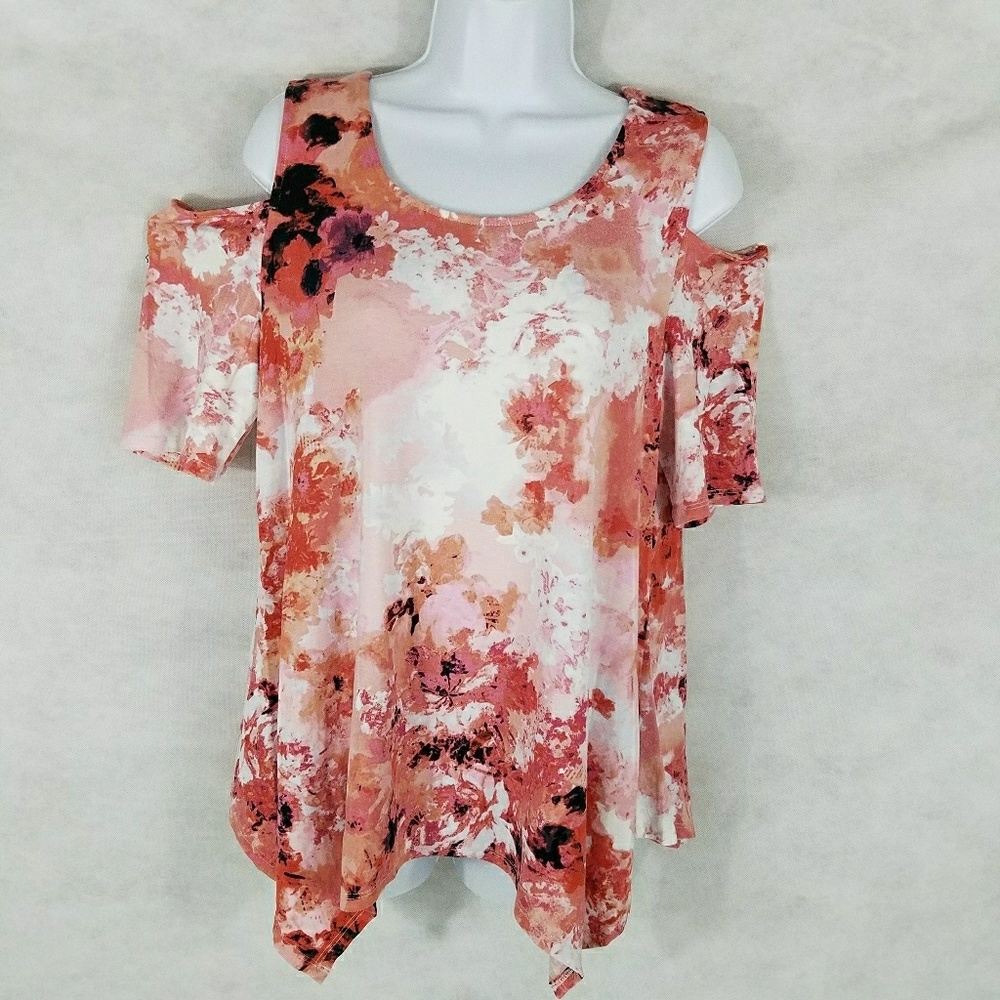 Adrianna Papell cold shoulder floral top